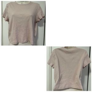 H&M Divided Women’s Size XL Pink Basic Short Sleeve Crop Top